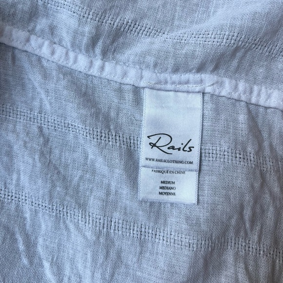 Rails Thea Embroidered Tie Front Crop Top In Blue Rose Size Medium - Picture 6 of 8